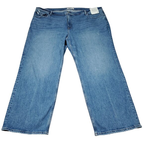 Abercrombie 24 Short 90s Relaxed Fit High Rise Jeans Medium Wash Blue Size 37 - Picture 1 of 8